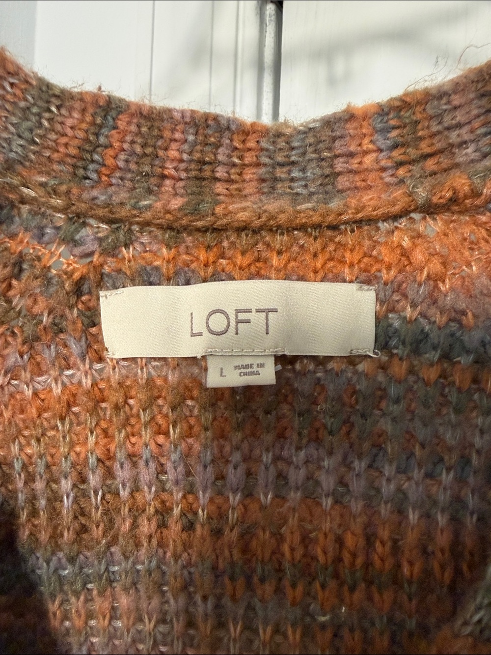 LOFT Multicolor Ribbed Button-Front Cardigan - Picture 2 of 6